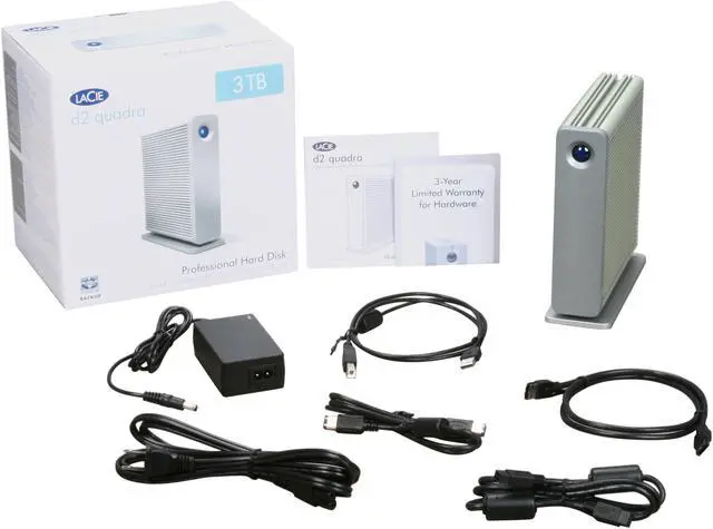 Alt view image 5 of 5 - LaCie d2 Quadra 3TB USB 2.0 / Firewire400 / Firewire800 / eSATA 3.5" External Hard Drive 301560U