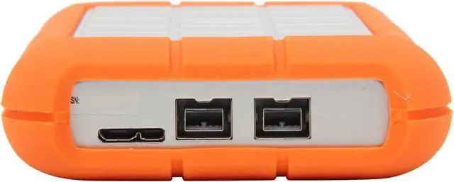 Alt view image 4 of 6 - LaCie Rugged Triple USB 3.0 500GB 2.5" Orange External Hard Drive