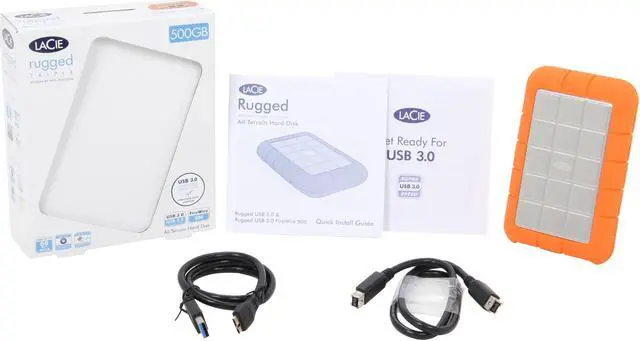 Alt view image 6 of 6 - LaCie Rugged Triple USB 3.0 500GB 2.5" Orange External Hard Drive