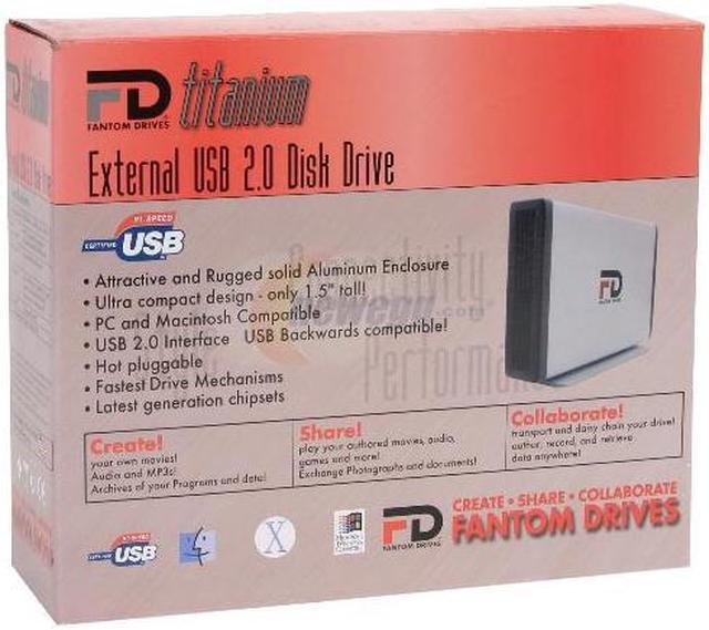 Alt view image 3 of 6 - Fantom Drives Titanium 200GB USB 2.0 3.5" External Hard Drive TFDU20072