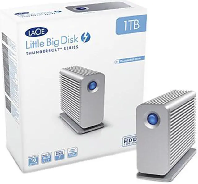 Alt view image 4 of 4 - LACIE Little Big Disk Thunderbolt Series 240GB 2 x Thunderbolt 10Gbits Mac Storage (SSD) Model 9000243
