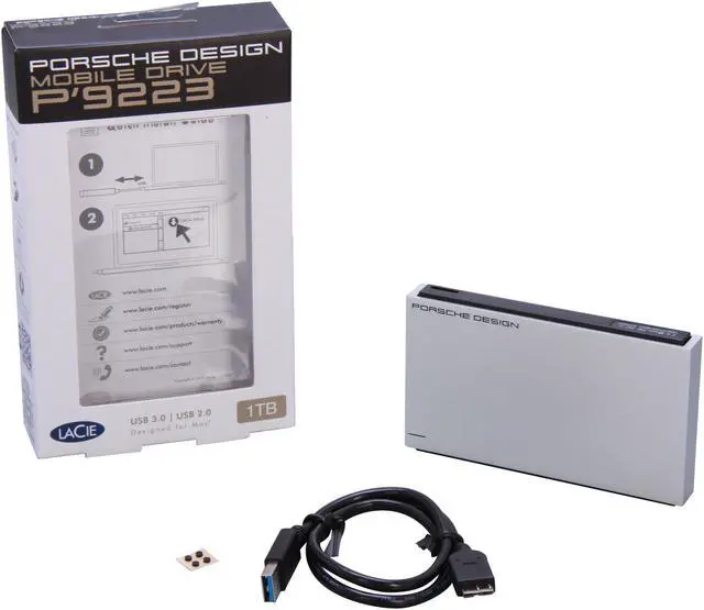 Alt view image 8 of 9 - LACIE 1TB USB 3.0 Porsche Design Mobile Drive for Mac Model LAC9000293