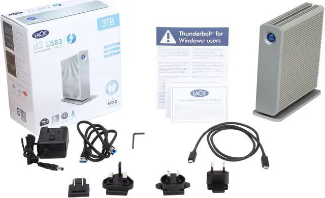 Alt view image 5 of 5 - LaCie d2 3TB USB 3.0 / Thunderbolt External Hard Drive 9000353 Silver