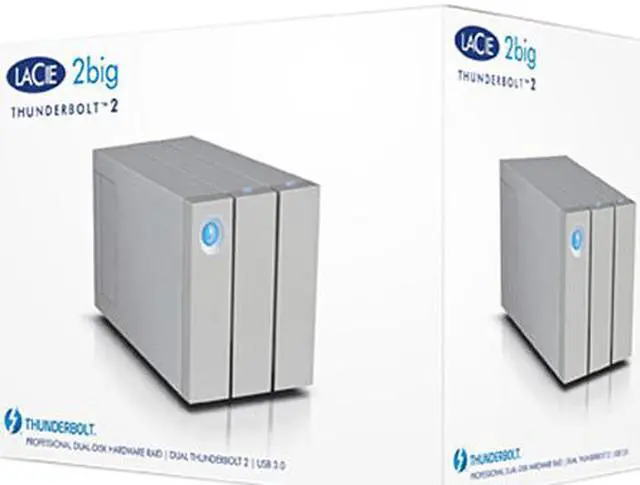 Alt view image 6 of 6 - LaCie 2big Thunderbolt 2 8TB USB 3.0 / 2 x Thunderbolt 2 Professional Dual-Disk Hardware RAID External Hard Drive LAC9000438U