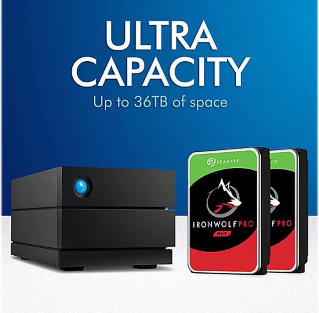 Alt view image 8 of 8 - LaCie 2big RAID 36TB USB-C External Hard Drive STHJ36000800 Black
