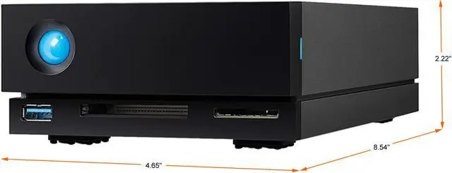 Alt view image 2 of 5 - LaCie 1big Dock 18TB DisplayPort 1.4, USB 3.0, SD/CF card slots External Hard Drive STHS18000800 Black