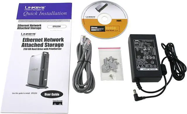 Alt view image 4 of 5 - LINKSYS EFG250 250GB EtherFast Network Attached Storage with PrintServer