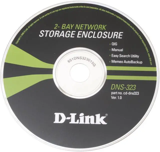 Alt view image 4 of 5 - D-Link DNS-323 2-Bay Network Storage Enclosure