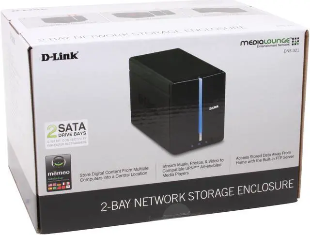 Alt view image 8 of 8 - D-Link DNS-321 Diskless System 2-Bay Network Storage Enclosure