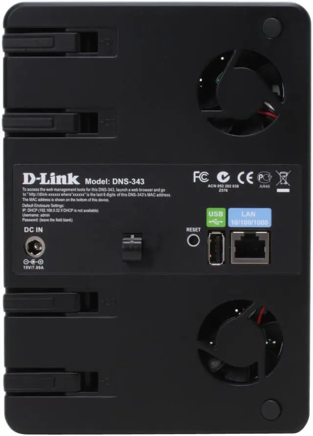 Alt view image 4 of 8 - D-Link DNS-343 Diskless System 4-Bay Network Storage Enclosure