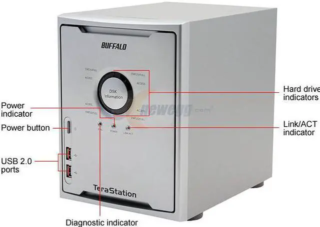 Alt view image 2 of 4 - BUFFALO HD-H1.0TGL/R5 1TB Network Attached Storage