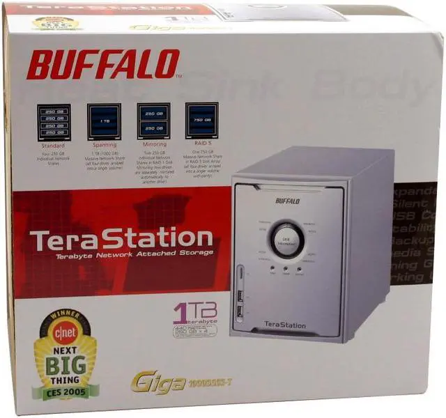 Alt view image 4 of 4 - BUFFALO HD-H1.0TGL/R5 1TB Network Attached Storage