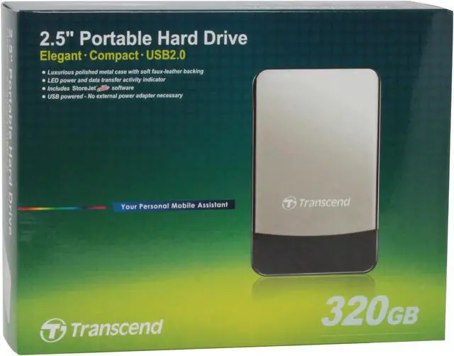 Alt view image 7 of 7 - Transcend 320GB StoreJet 25 Classic External Hard Drive USB 2.0 Model TS320GSJ25C