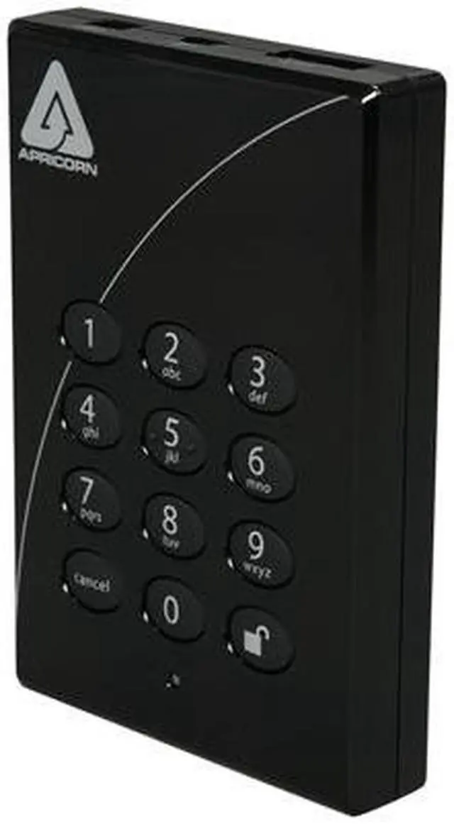 Main image of APRICORN 500GB Aegis Padlock Pro 256-bit Hardware Encryption Portable Hard Drive USB 2.0 / eSATA Model A25-PLe256-500
