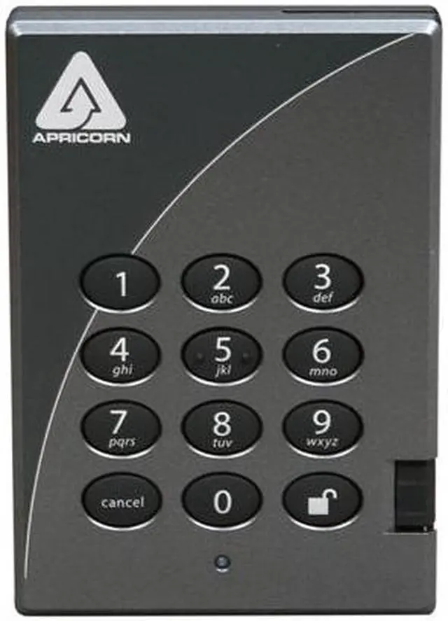 APRICORN 750GB Aegis Padlock Secure 128-bit AES Hardware Encrypted ...