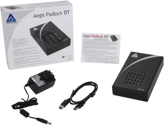 Alt view image 7 of 8 - APRICORN Aegis Padlock DT 2TB USB 3.0 3.5" External Hard Drive 256-bit AES Encryption ADT-3PL256-2000
