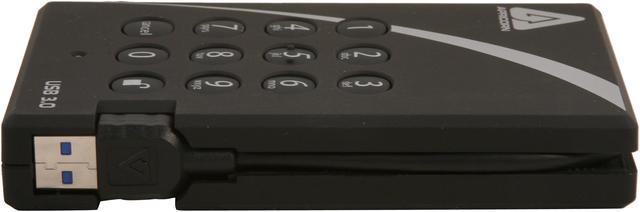 APRICORN 1TB Aegis Padlock External Hard Drive with 256-bit AES Encryption  USB 3.0 Model A25-3PL256-1000 Black