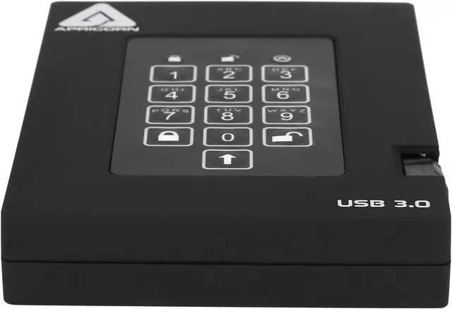 Alt view image 5 of 9 - APRICORN Aegis Padlock Fortress 1TB USB 3.0 Portable FIPS 140-2 Encrypted External Hard Drive With PIN Access A25-3PL256-1000F