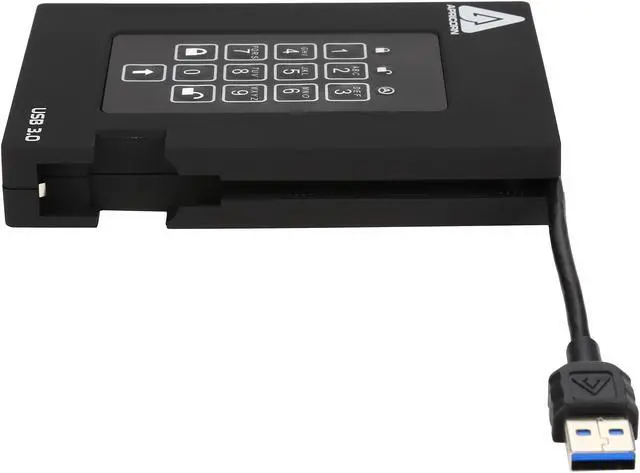 Alt view image 6 of 9 - APRICORN Aegis Padlock Fortress 1TB USB 3.0 Portable FIPS 140-2 Encrypted External Hard Drive With PIN Access A25-3PL256-1000F