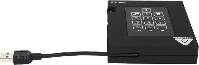 Alt view image 7 of 9 - APRICORN Aegis Padlock Fortress 1TB USB 3.0 Portable FIPS 140-2 Encrypted External Hard Drive With PIN Access A25-3PL256-1000F