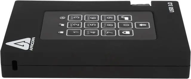 Alt view image 8 of 9 - APRICORN Aegis Padlock Fortress 1TB USB 3.0 Portable FIPS 140-2 Encrypted External Hard Drive With PIN Access A25-3PL256-1000F
