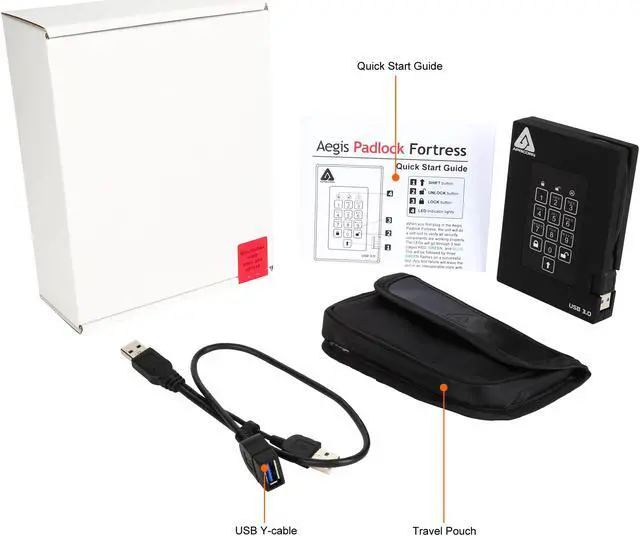 Alt view image 10 of 9 - APRICORN Aegis Padlock Fortress 1TB USB 3.0 Portable FIPS 140-2 Encrypted External Hard Drive With PIN Access A25-3PL256-1000F