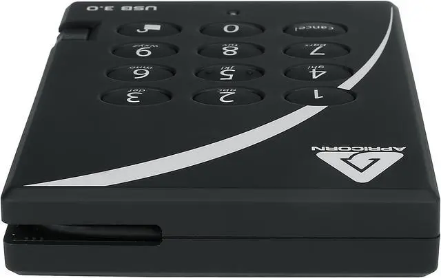 Alt view image 6 of 8 - APRICORN 2TB Aegis Padlock Portable Hard Drive USB 3.0 Model A25-3PL256-2000 Black