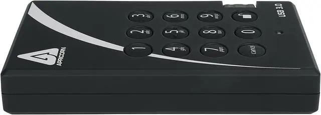 Alt view image 7 of 8 - APRICORN 2TB Aegis Padlock Portable Hard Drive USB 3.0 Model A25-3PL256-2000 Black