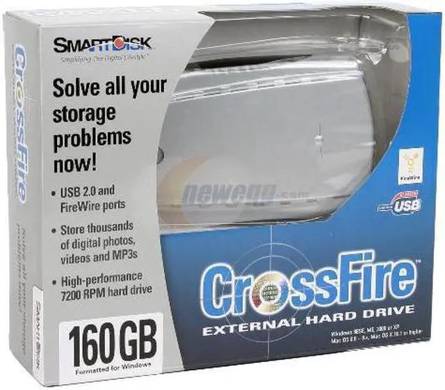 Main image of SMARTDISK CrossFire 160GB USB 2.0 / Firewire400 3.5" External Hard Drive XF160F