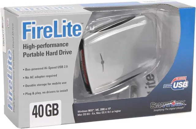 Main image of SMARTDISK FireLite 40GB USB 2.0 2.5" External Hard Drive USBFLB40