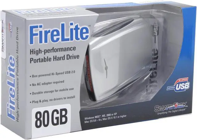 Alt view image 4 of 4 - SMARTDISK FireLite 80GB USB 2.0 2.5" External Hard Drive USBFLB80