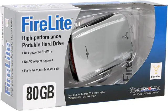 Alt view image 2 of 4 - SMARTDISK FireLite 80GB Firewire400 2.5" External Hard Drive FWFL80