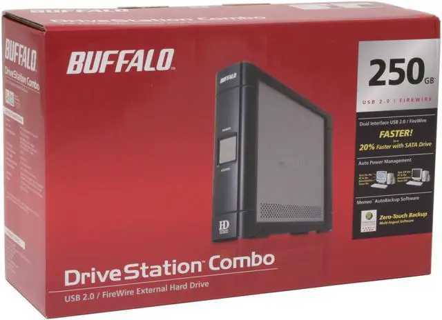 Alt view image 5 of 5 - BUFFALO DriveStation 250GB USB 2.0 / IEEE 1394 3.5" External Hard Drive HD-HC250IU2