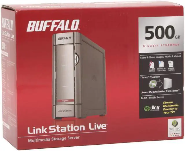 Alt view image 7 of 7 - BUFFALO HS-DH500GL 500GB LinkStation Live Multimedia Storage Server