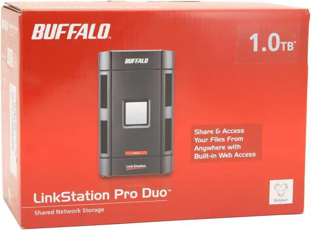Alt view image 9 of 9 - BUFFALO LS-W1.0TGL/R1 1TB LinkStation Pro Duo NAS