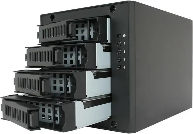 Alt view image 6 of 7 - BUFFALO DriveStation Quad 8TB USB 2.0 / eSATA 3.5" External Hard Drive 4-drive RAID Storage HD-QL8TSU2R5 Black