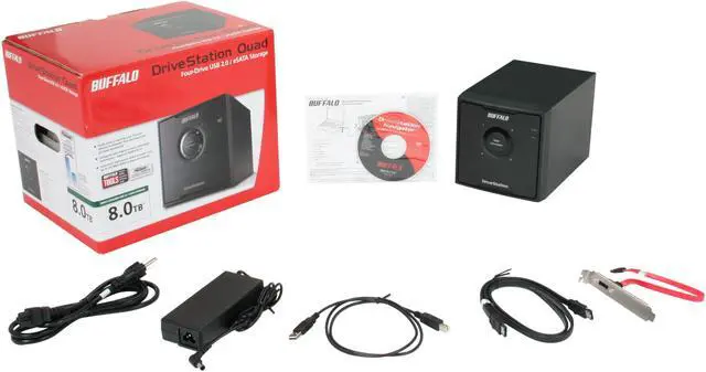 Alt view image 7 of 7 - BUFFALO DriveStation Quad 8TB USB 2.0 / eSATA 3.5" External Hard Drive 4-drive RAID Storage HD-QL8TSU2R5 Black