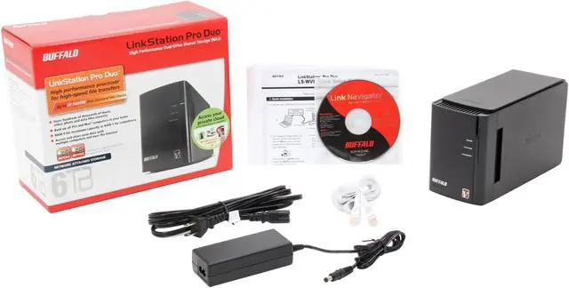 Alt view image 6 of 6 - BUFFALO LS-WV6.0TL/R1 6TB (2 x 3TB) LinkStation Pro Duo RAID 0/1 Network Storage