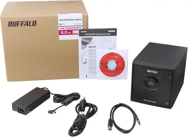 Alt view image 8 of 8 - Buffalo DriveStation Quad 4-Drive 8TB External Hard Drive HD-QH8TU3R5
