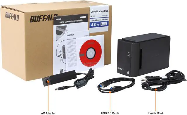 Alt view image 11 of 10 - BUFFALO DriveStation Duo 4TB USB 3.0 High Performance RAID Array with Optimized Hard Drives HD-WH4TU3R1