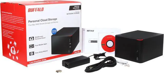 Alt view image 6 of 6 - BUFFALO LinkStation 441e (LS441DE) Diskless System Diskless Enclosure High Performance RAID NAS Personal Cloud Storage and Media Server