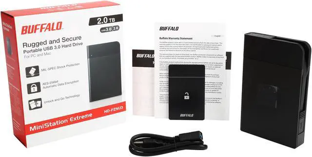 Alt view image 10 of 9 - BUFFALO 2TB MiniStation Extreme NFC Portable Hard Drive USB 3.0 Micro-B Model HD-PZN2.0U3B Black
