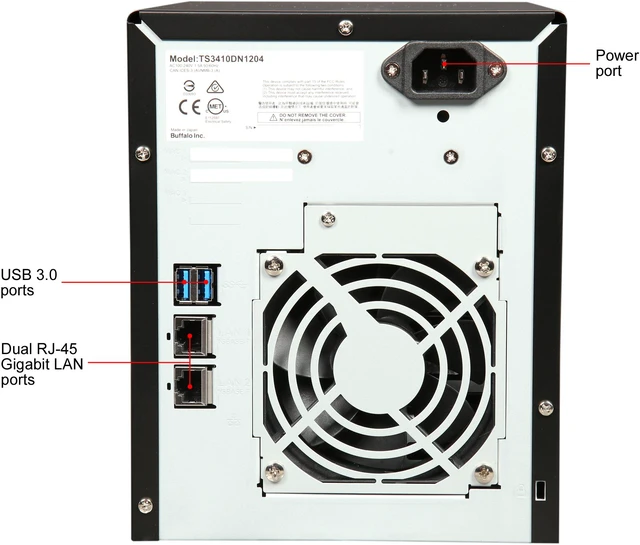 Alt view image 9 of 10 - Buffalo TeraStation 3410DN Desktop 12 TB NAS Hard Drives Included