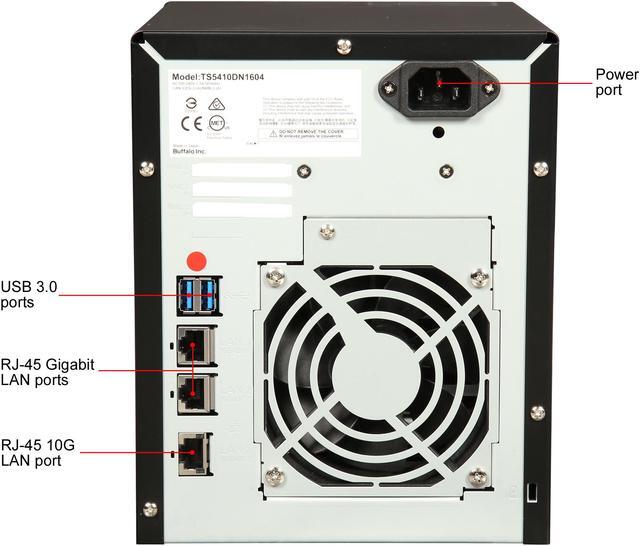 Alt view image 9 of 9 - Buffalo TeraStation 5410DN Desktop 16TB NAS Hard Drives Included