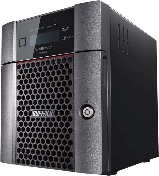 Alt view image 2 of 6 - Buffalo TeraStation WS5420DN Windows Server IoT 2019 Standard 8TB 4 Bay Desktop (4x2TB) NAS Hard Drives Included RAID iSCSI