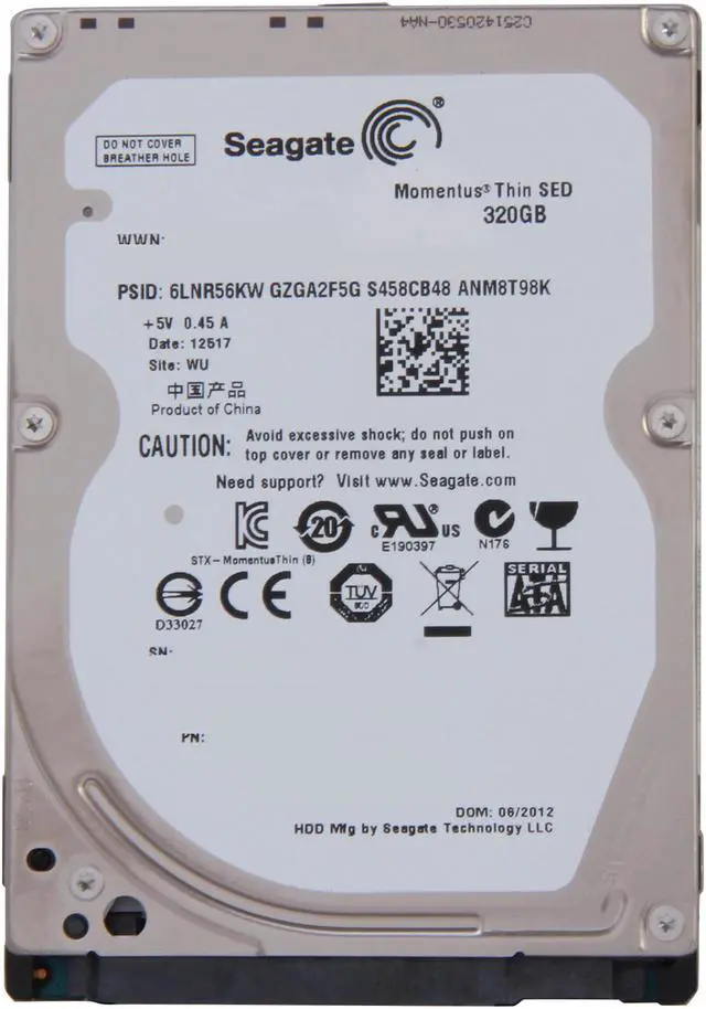 Alt view image 2 of 4 - Seagate Momentus Thin ST320LT009 320GB 7200 RPM 16MB Cache SATA 3.0Gb/s 2.5" Internal Notebook Hard Drive Bare Drive