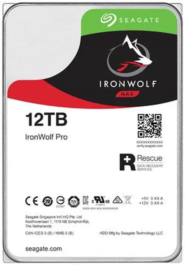 Alt view image 2 of 3 - Seagate IronWolf Pro 12TB NAS Hard Drive 7200 RPM 256MB Cache SATA 6.0Gb/s 3.5" Internal Hard Drive ST12000NE0007