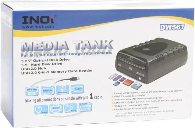Alt view image 6 of 6 - INOi DW567-17500B 500GB 7200 RPM and 20x Dual Layer DVD Burner With LightScribe technology 8MB Cache USB 2.0 Media Tank