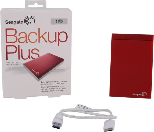 Alt view image 5 of 5 - Seagate Backup Plus 1TB 2.5" USB 3.0 Red Portable Hard