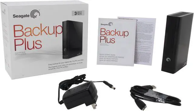 Alt view image 5 of 5 - Seagate Backup Plus 3TB USB 3.0 3.5" Desktop Hard Drive STCA3000101 Black